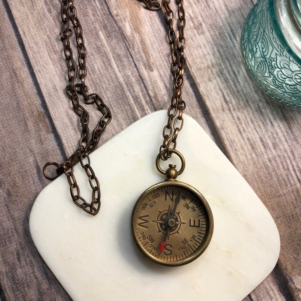 Steam punk style brass compass